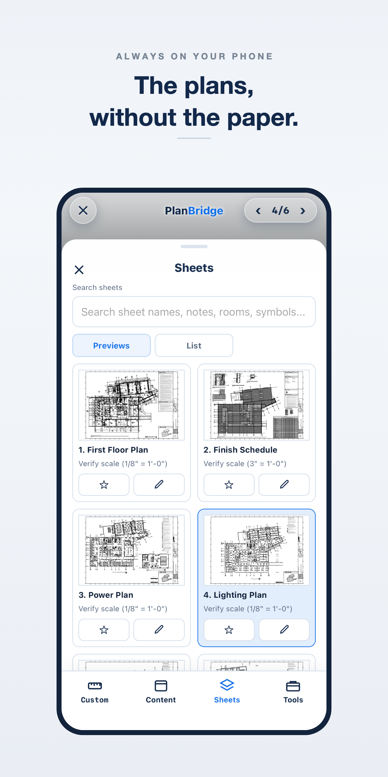 The plans, without the paper.